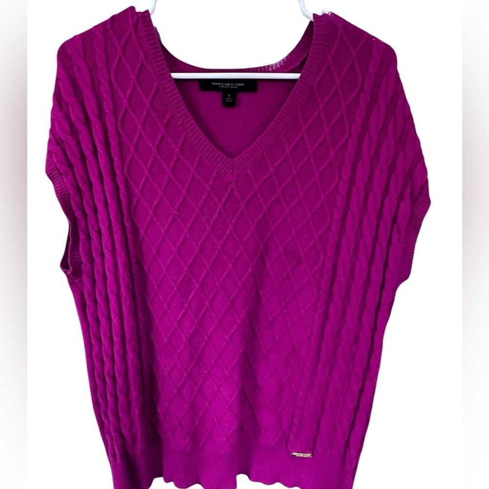 Marc New York V-Neck Sweater - Fuchsia